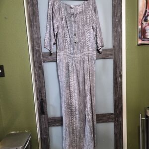 Lascana Venus Gray Patterned Maxi Dress